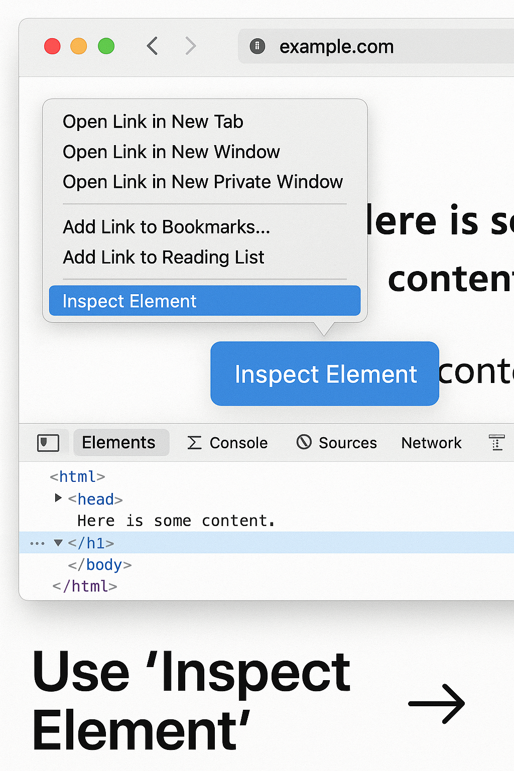Safari Inspect Element not showing - Context menu Inspect Element